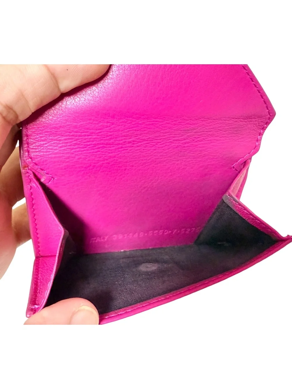 Balenciaga Pink Leather Trifold Wallet